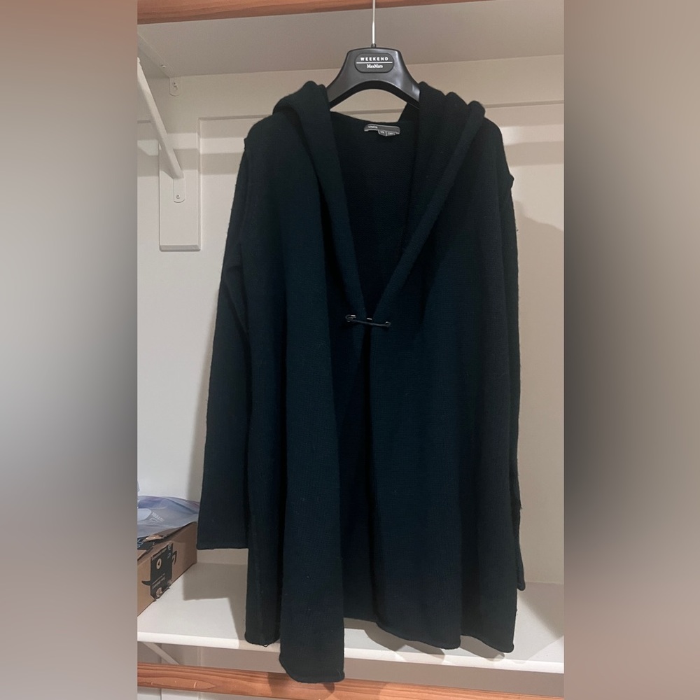 Vince Wool Draped Hooded Cardigan/ Sweater